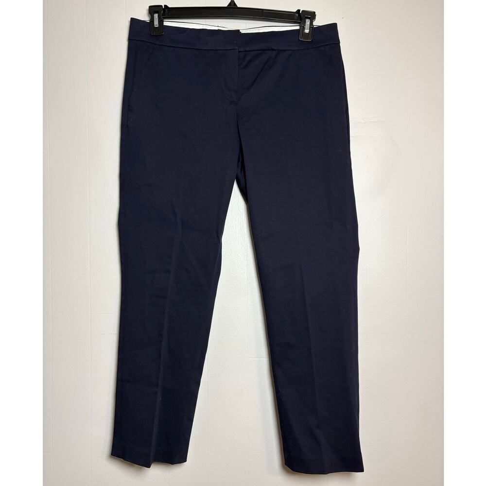 Tommy Hilfiger Women's Navy Flat Front Tab Closure Ankle Chinos Size 10